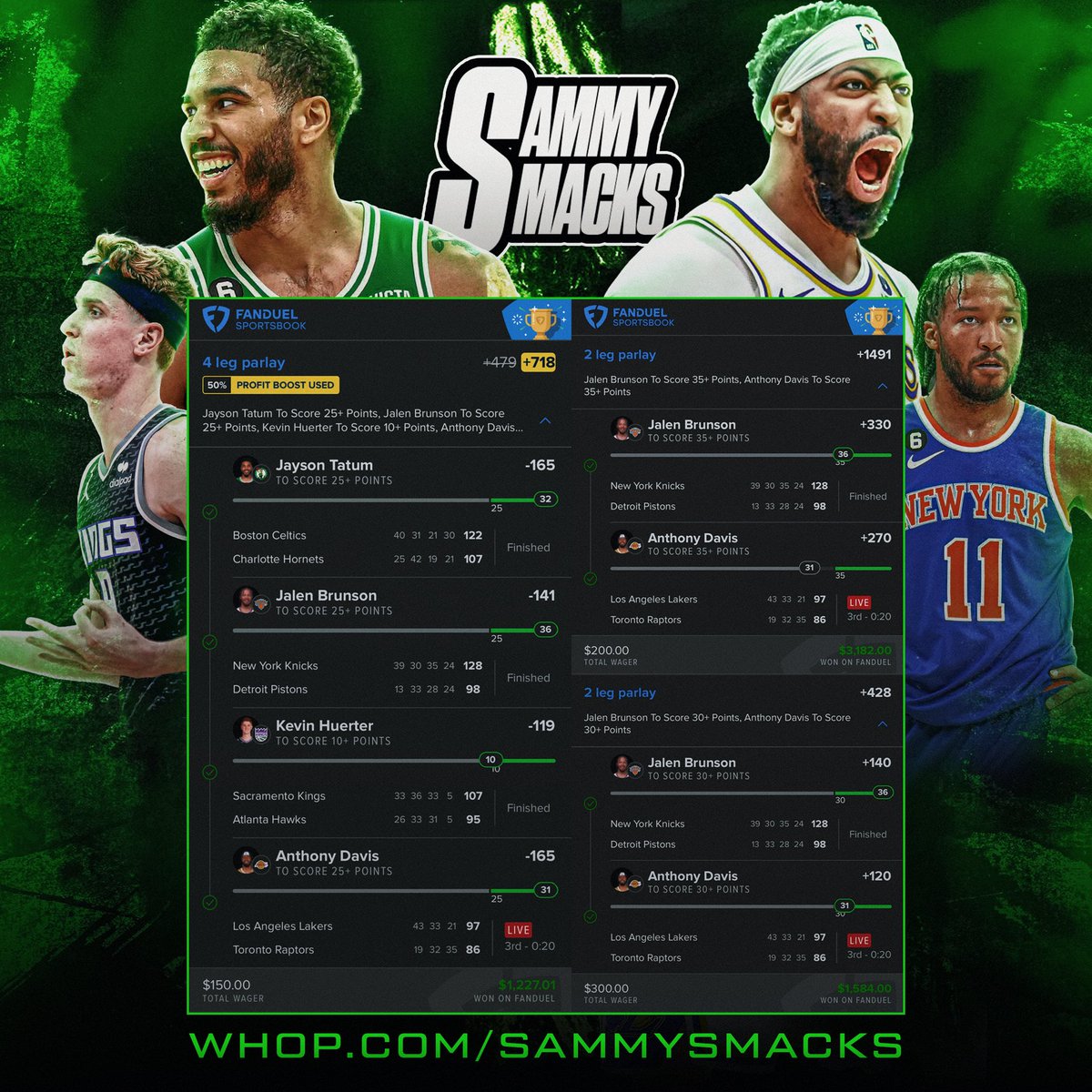 Had ourselves a day yesterday! Thank God! Link below and in my bio for more plays! ❤️🙏🤲🏄🏽‍♂️

whop.com/sammysmacks/