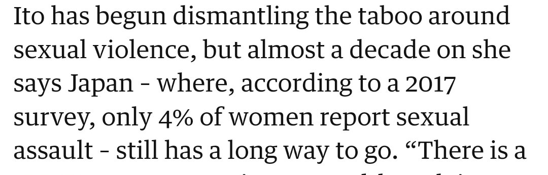 <a href="/exfriendisalie/">Domodachi</a> <a href="/Aleash89/">Alicia, veteran Cassie² and Kpop fan</a> Until 19? Then she knows nothing about the real world. Does she know that only 4% of women in Japan report their cases to the police, and that most of them are dismissed by authorities? Ito Shiori was the first rape survivor in Japan's history to publicly reveal her face and hold