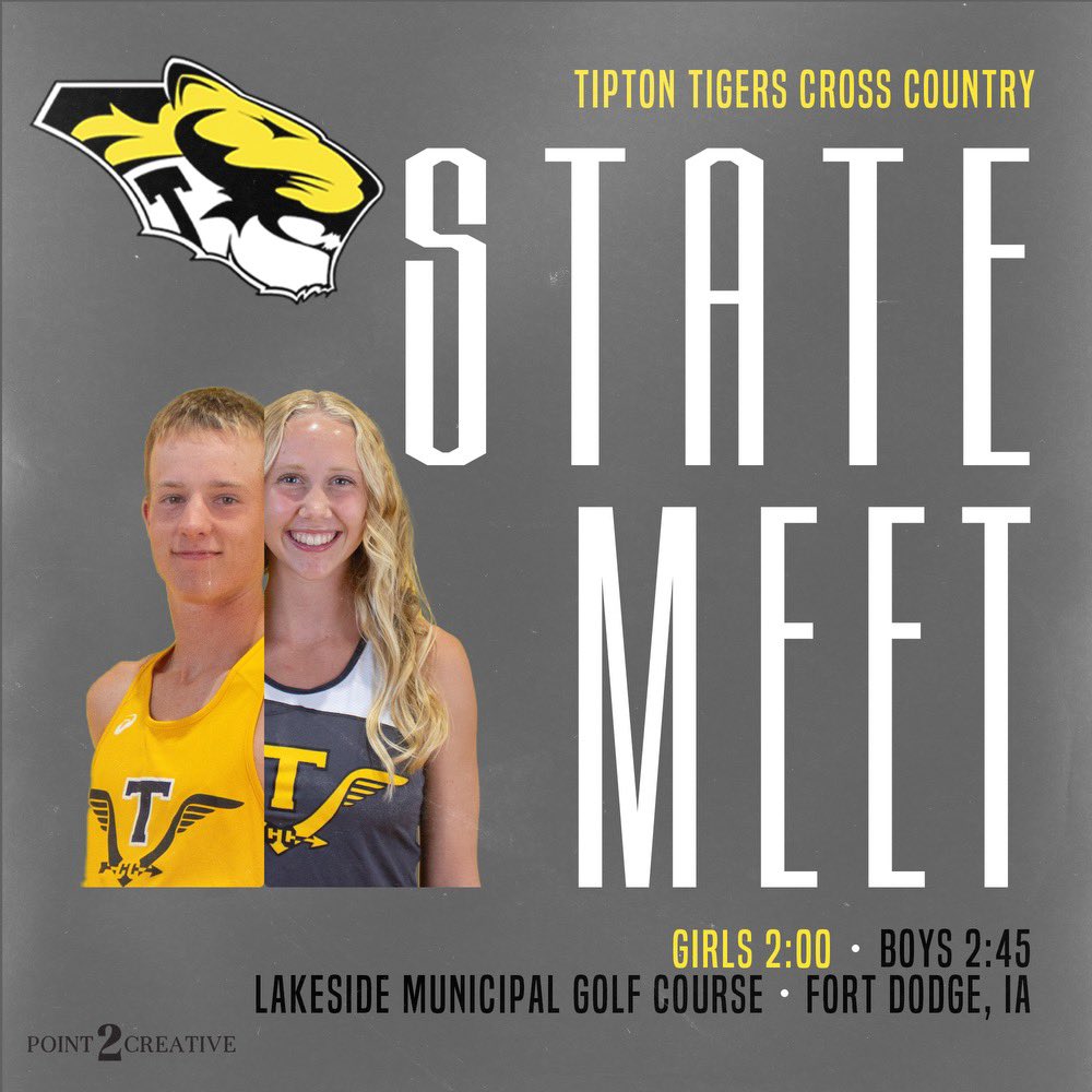 It’s MEET DAY! The Tigers will hit the course at the STATE meet in Fort Dodge today!  The girls run at 2:00 and the boys follow at 2:45.  The top of the top are here to compete.  The Tigers will, too!