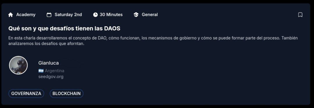 Atención  Forkers! 📢

Hoy a las 18:30, <a href="/Gian1uc4/">Gianluca</a> estará como speaker en el "Academy Stage" de <a href="/labitconf/">LABITCONF</a> para hablar sobre: "Qué son y que desafíos tienen las DAOs?" 

A quién vemos ahí? 🙌