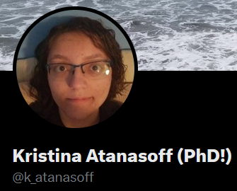 Kristina Atanasoff (PhD!) tweet media