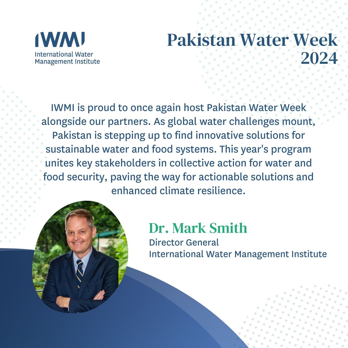 We're all set for Pakistan Water Week (4-8 Nov) in Islamabad. This year's theme 'Building a climate-resilient future: Pathways for water &amp; food security in Pakistan' brings together diverse stakeholders for cross-sectoral thinking &amp; solutions.

👉🏽  on.cgiar.org/4f7gn8d