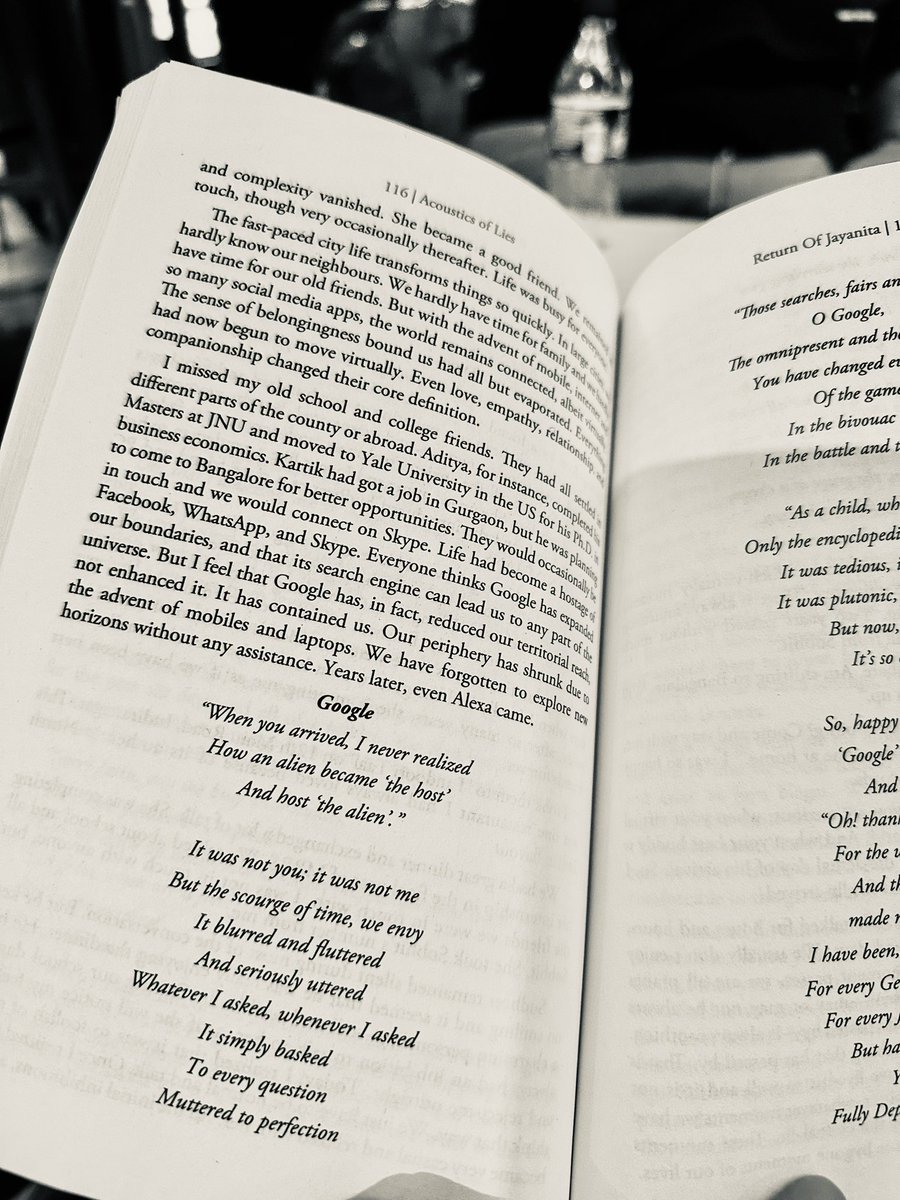 RaviSonigng's tweet photo. @Google 

“When you arrived, I never realised
How an alien became ‘the host’ 
And host ‘the alien’.”

Read the full poem on @google in the book @Acoustics of Lies authored by @RaviSonigng and published by #vishwakarmapublication https://t.co/vNAUIDrXJT