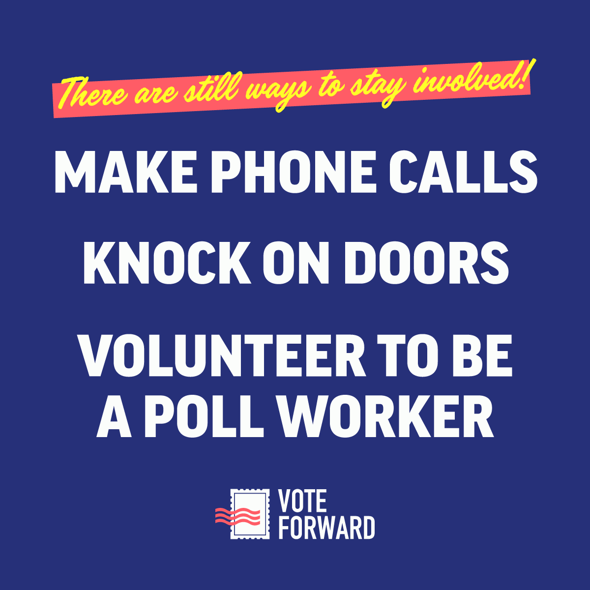 #TheBigSend may be over, but there are still ways to get involved! Sign up to talk to voters with our friends at <a href="/swingleft/">Swing Left</a>: swingleft.org/action 

Or sign up to be a poll worker with @powerthepolls: powerthepolls.org