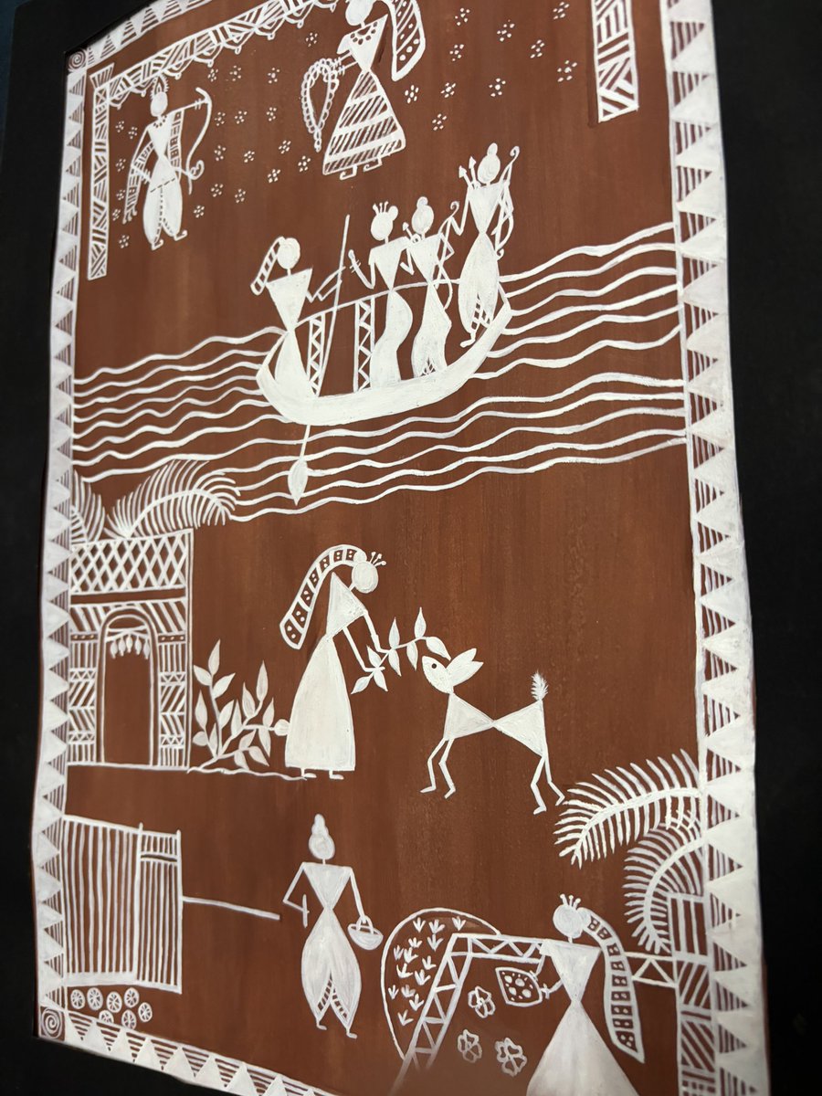 artworkByDisha's tweet photo. Excited to share my latest Warli painting inspired by the Ramayana! Each scene tells a story and reflects our vibrant culture. Art truly brings our heritage to life! 🌟
#WarliArt #Ramayana #Artistry #Art #Warli #Painting #ArtistOnX #artinspiration https://t.co/qDgrZa6zwp