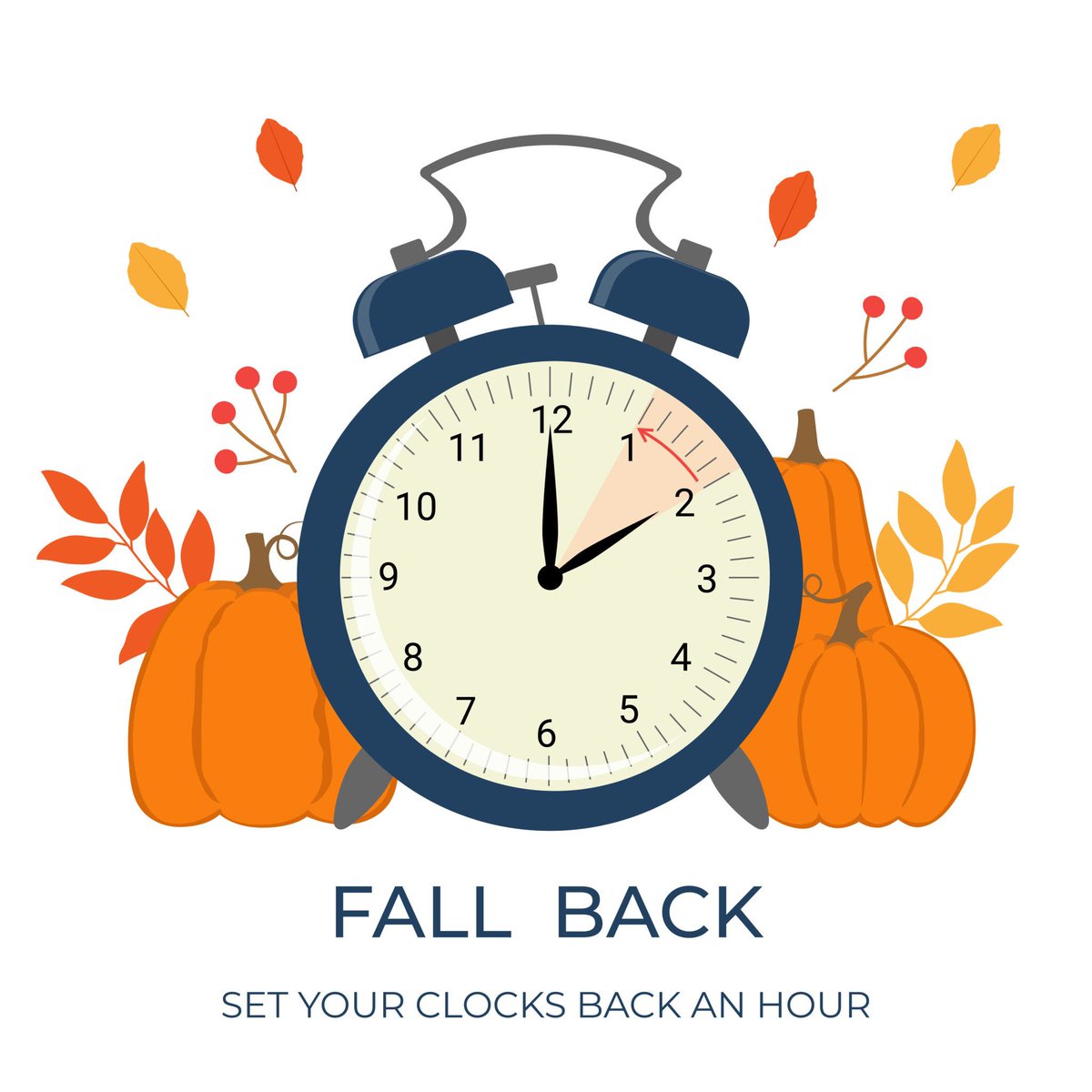 Don't forget to "fall back" tomorrow! ⏰ 

Daylight Saving Time ends, which means you get an extra hour of sleep! 

🛌 Set your clocks back one hour before bed and enjoy that cozy, extended night's rest. 🌙 

#DaylightSavingEnds #ExtraHour #SleepIn