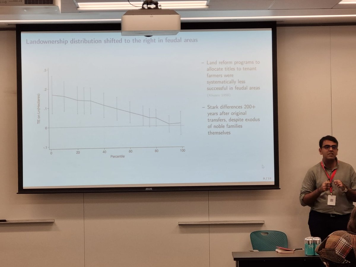 Global Action for Policy (GAP) Initiative (@gap_nu_) on Twitter photo #NEUDC2024 #NEUDC Session on Long-Run Development; <a href="/KSrivastava_/">Kartik Srivastava</a> explores effects of historical feudal land grants in India and finds persistent land concentration and lower wages for female agricultural workers today and for males with mobility and migration constraints. #NEUDC2024 #NEUDC Session on Long-Run Development; <a href="/KSrivastava_/">Kartik Srivastava</a> explores effects of historical feudal land grants in India and finds persistent land concentration and lower wages for female agricultural workers today and for males with mobility and migration constraints.