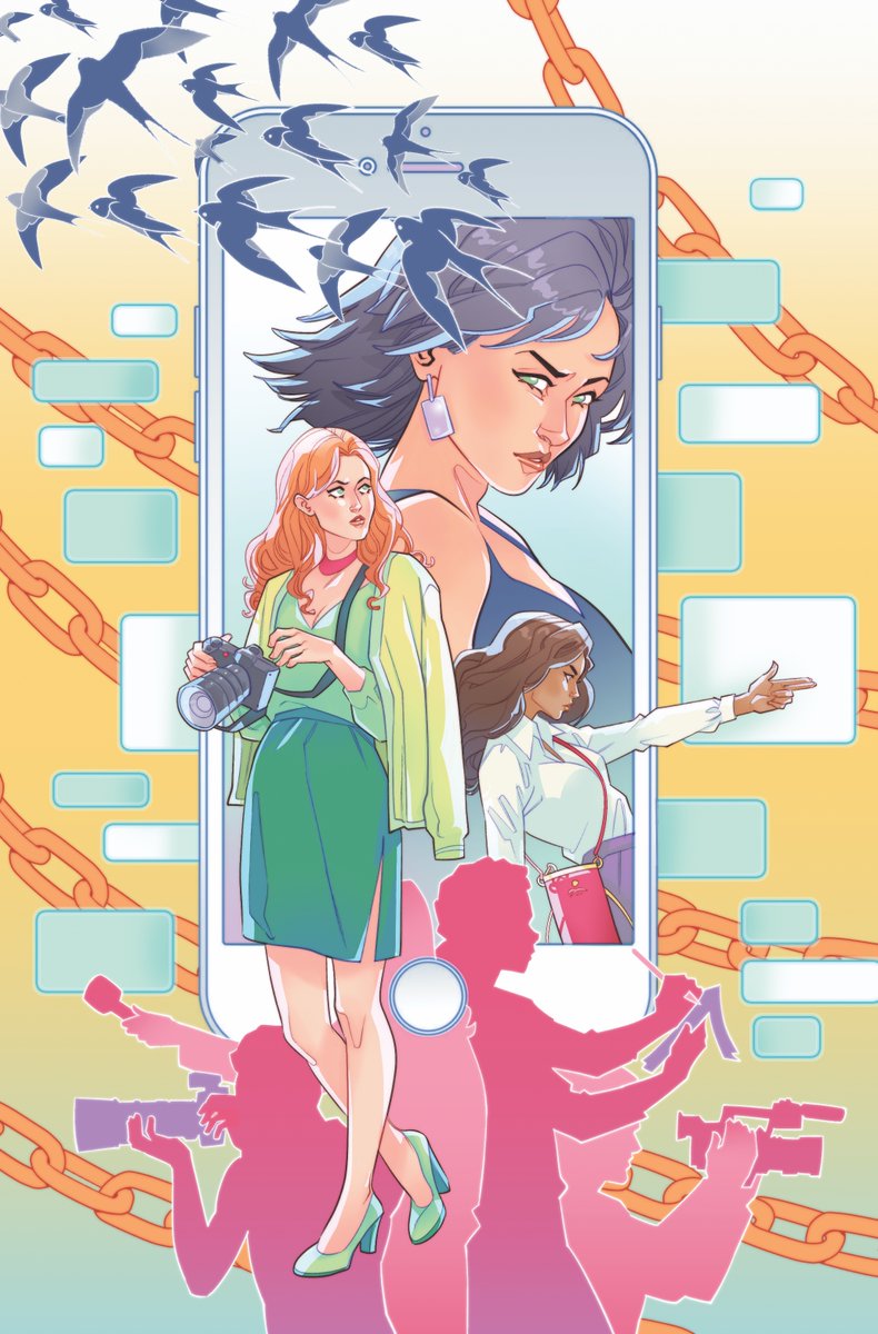 uuallan's tweet image. 🧵Do you like comics about badass disinformation fighting, freedom of the press defending, Nazi punching redheads?

You'll love the 2nd issue of the Press Guardian.

Amazing covers! A Charlie's Angels tribute from @S_Marguerite &amp;amp; an action-packed one from @PerfectStormPub!