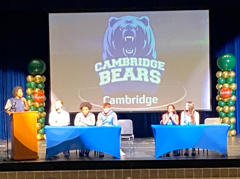 Cambridge Athletics (@cambridge_ad) on Twitter photo Coach Keys & Coach Hollingsworth did a great job presenting at <a href="/athletics_FCS/">FCS Athletics</a> 🏀Media Day! Christian, Declan, Gabi, & Parker representing the 🐻s!
<a href="/AgansPrincipal/">PrincipalAgans</a> <a href="/CambridgeGBB/">Cambridge High Girls Basketball</a> <a href="/Cambridge_Hoops/">Cambridge Bears Basketball</a> Coach Keys & Coach Hollingsworth did a great job presenting at <a href="/athletics_FCS/">FCS Athletics</a> 🏀Media Day! Christian, Declan, Gabi, & Parker representing the 🐻s!
<a href="/AgansPrincipal/">PrincipalAgans</a> <a href="/CambridgeGBB/">Cambridge High Girls Basketball</a> <a href="/Cambridge_Hoops/">Cambridge Bears Basketball</a>