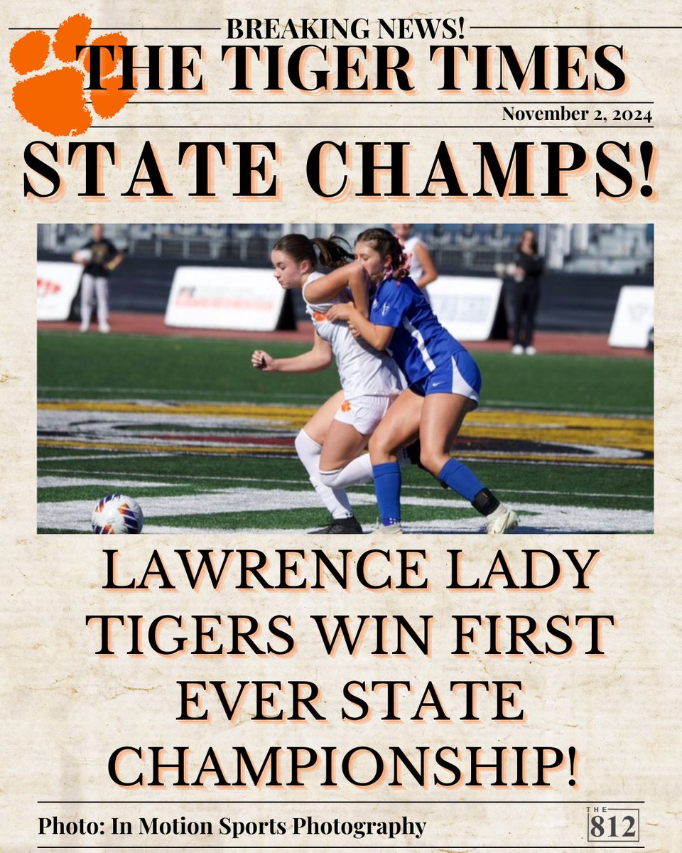 #BREAKING: The Lawrenceburg Lady Tigers just scored in overtime to win their first ever soccer state championship!