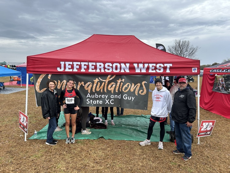 Great day for racing at State Cross Country today!!!!  Despite a little rain, Guy and Aubrey Phillips took on a tough course and conditions to run great races!  Way to Go!!!
