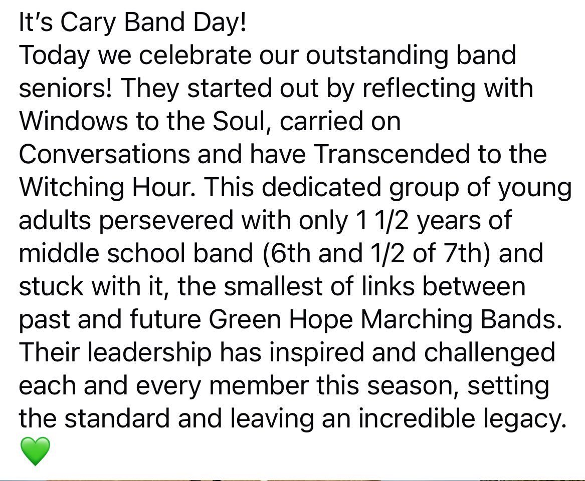 Green Hope High Band tweet media