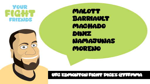 yffmma's tweet photo. You think he knows?

Season 4 Standings (Last card's record):

DJ: 16-4 (4-1)
Jared: 15-5 (5-0)

#UFCEdmonton #FightPicks #FightFriends https://t.co/n4MtUvOIRN