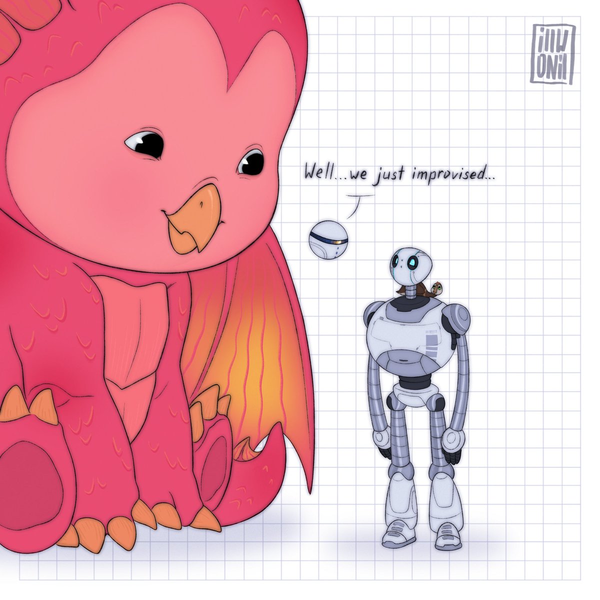 #TheWildRobot &amp; #UltramanRising 

Robo-caregivers: #Mina &amp; #Roz ✨
(i love being an artist and drawing whatever i can think of)