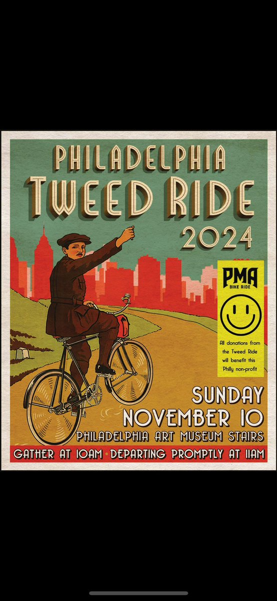 ) WHAT will the Well-Dressed Cyclists be wearing NEXT SUN? FIND OUT at the PHILLY TWEED RIDE, Nov. 10! •• MEETS <a href="/philamuseum/">Philadelphia Museum of Art</a> steps 10 AM — ROLLS 11 AM SHARP. • 2)YES, there’s a Best-Dressed Bromptoneer prize! Visit @phillytweedrideofficial for the carefully-pressed details.