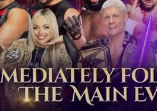 james_millsss's tweet photo. WWE spoiling the winner before the main event 🙃 can see the crown jewel title on Cody and Liv #CrownJewel https://t.co/70O9vemmvA
