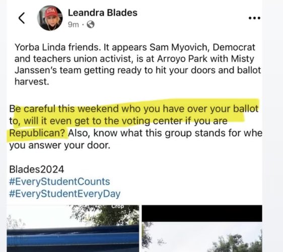 PYLBuzz's tweet photo. Still undecided? Don't vote for #lyingLeandra, who posts paparazzi pictures of residents enjoying one of our parks on a Saturday morning and implies her opponent is planning to break the law. So desperate and pathetic. #pylusd https://t.co/EHiZ84cxsy