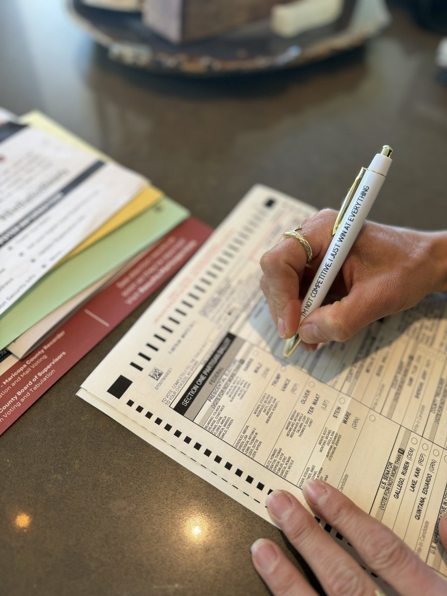 DanicaPatrick's tweet photo. Go vote and bring a friend!!! If they tell you to get out of line at closing time, don’t. That is illegal and considered voter suppression. It is your right to vote if you were in line before closing. Everyday! (I voted last week and tracked it and it has been counted.)

Let’s not win, let’s make news by how much we win by!!!!!! 🇺🇸🇺🇸🇺🇸🇺🇸🇺🇸🇺🇸🇺🇸

Maybe someday a shirt saying “proud American” won’t mean I am Republican. It will mean just what it says! 

If you want to get ahead of the game - 
https://t.co/iLW1kHprgR