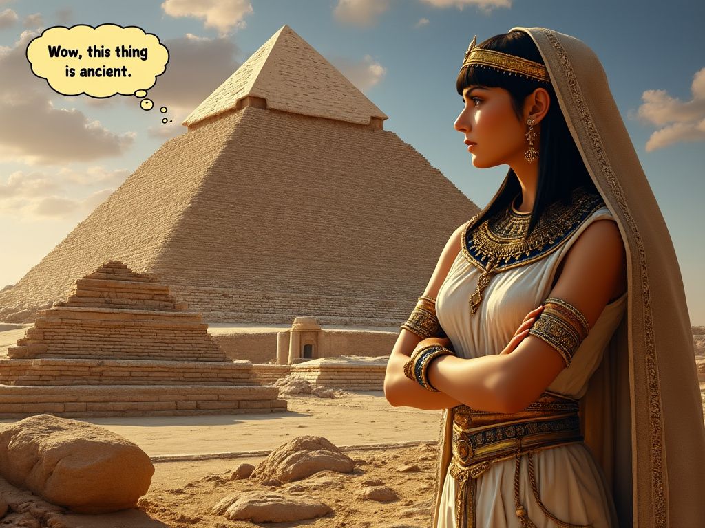 The Great Pyramid of Giza is so old that when Cleopatra gazed at it, she probably muttered to herself, “Wow, this thing is ancient.” And she wasn’t wrong. By the time Cleopatra reigned in the 1st century BCE, the Great Pyramid was already over 2,500 years old. For context, that’s