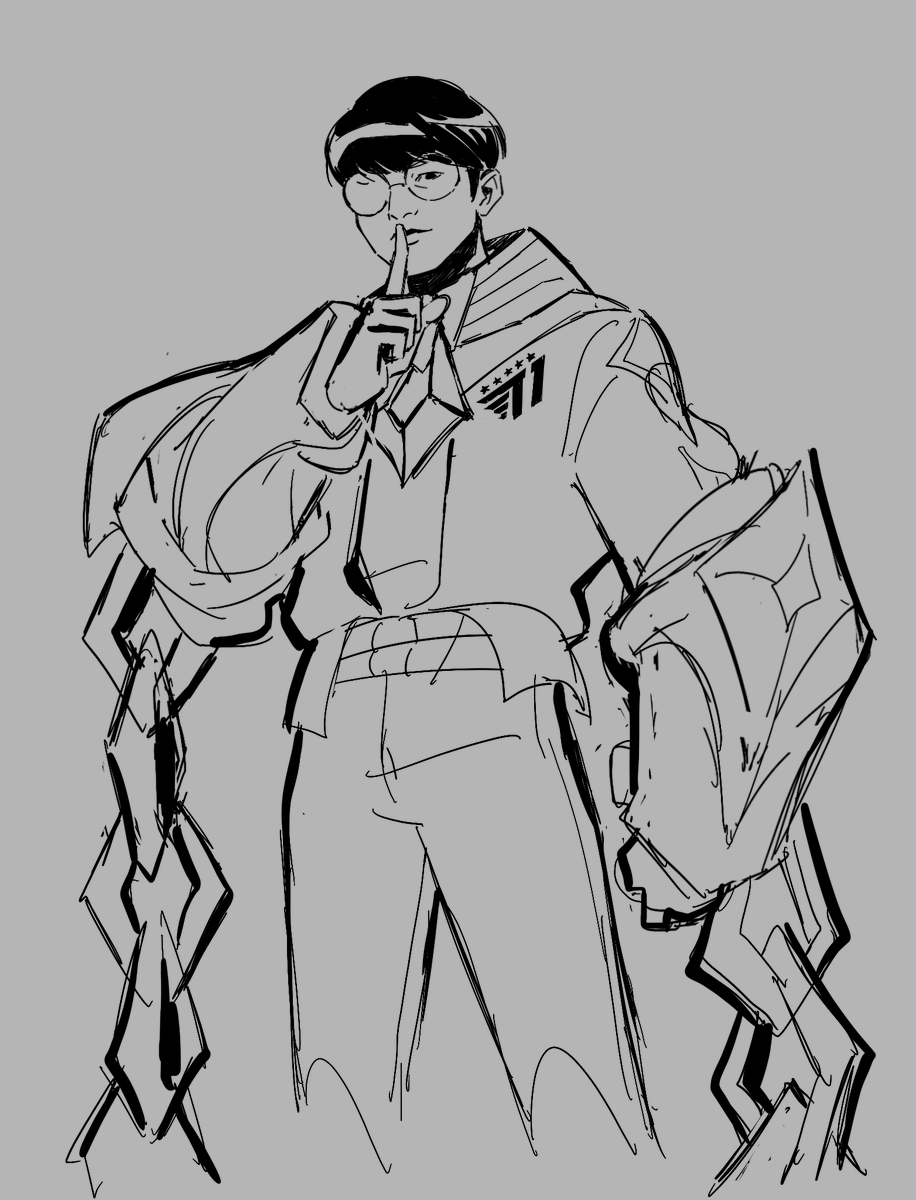 neofox67's tweet image. Quick sketch of the GOAT 🐐 #Worlds2024
