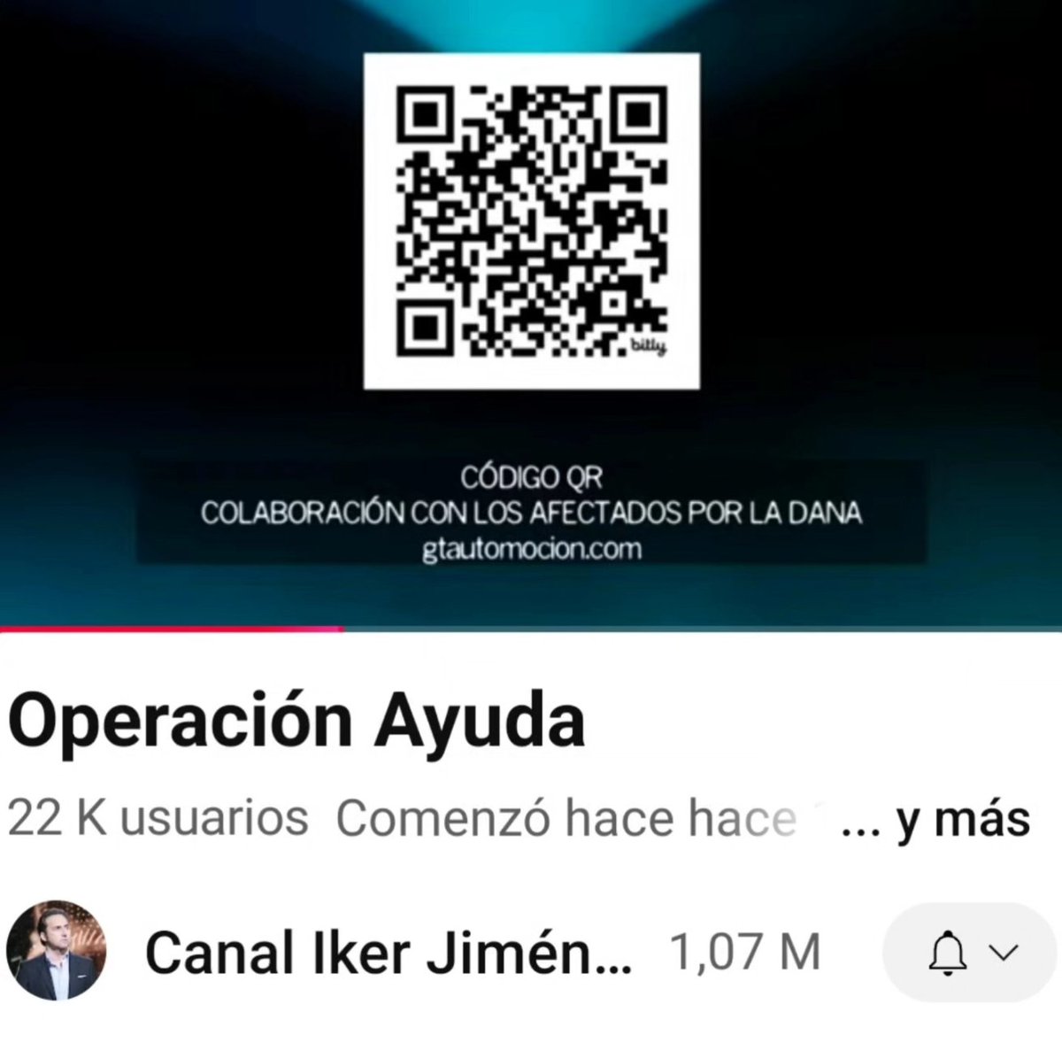 ⚠️⚠️Si os metéis en este QR podéis ayudar donando dinero a los afectados sobre la Dana. Colaborad si podéis , o compartir que no cuesta nada por favor 🙏🏻
-QR compartido del vídeo de YouTube de Iker Jiménez:  youtube.com/live/iOfqBK0h8…
- Página para donar: gtautomocion.shop/products/cuadr…