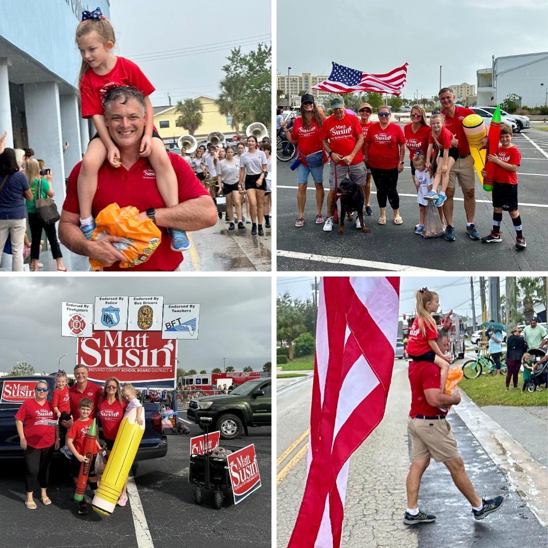 A huge thank you to the amazing Satellite Beach community for coming out to the Founders Day Parade, rain or shine! A big shoutout to my incredible volunteers who showed up with smiles on their faces, even in the rain! 
🌐 teamsusin.com
#mattsusin #satellitebeach