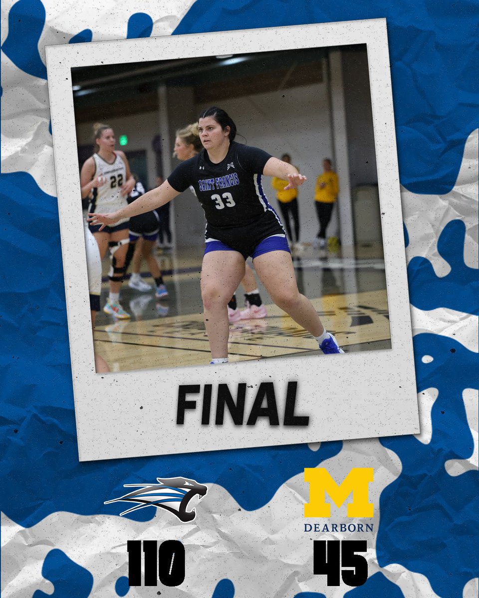 LadyCougBBall's tweet photo. COUGARS WIN!
#22 Saint Francis defeats Michigan-Dearborn 110-45.

C. McKnight - 20pts, 10reb, 2ast, 2stl
L. Shelton - 15pts, 7reb, 2ast, 2stl
C. Gregory - 14pts, 5reb, 3ast, 1stl, 2blk
J. Mantyla - 14pts, 3reb, 1ast, 5stl, 2blk

https://t.co/aHvos0s4zX

#TCC | #RollCougs https://t.co/JUez5UYkkV