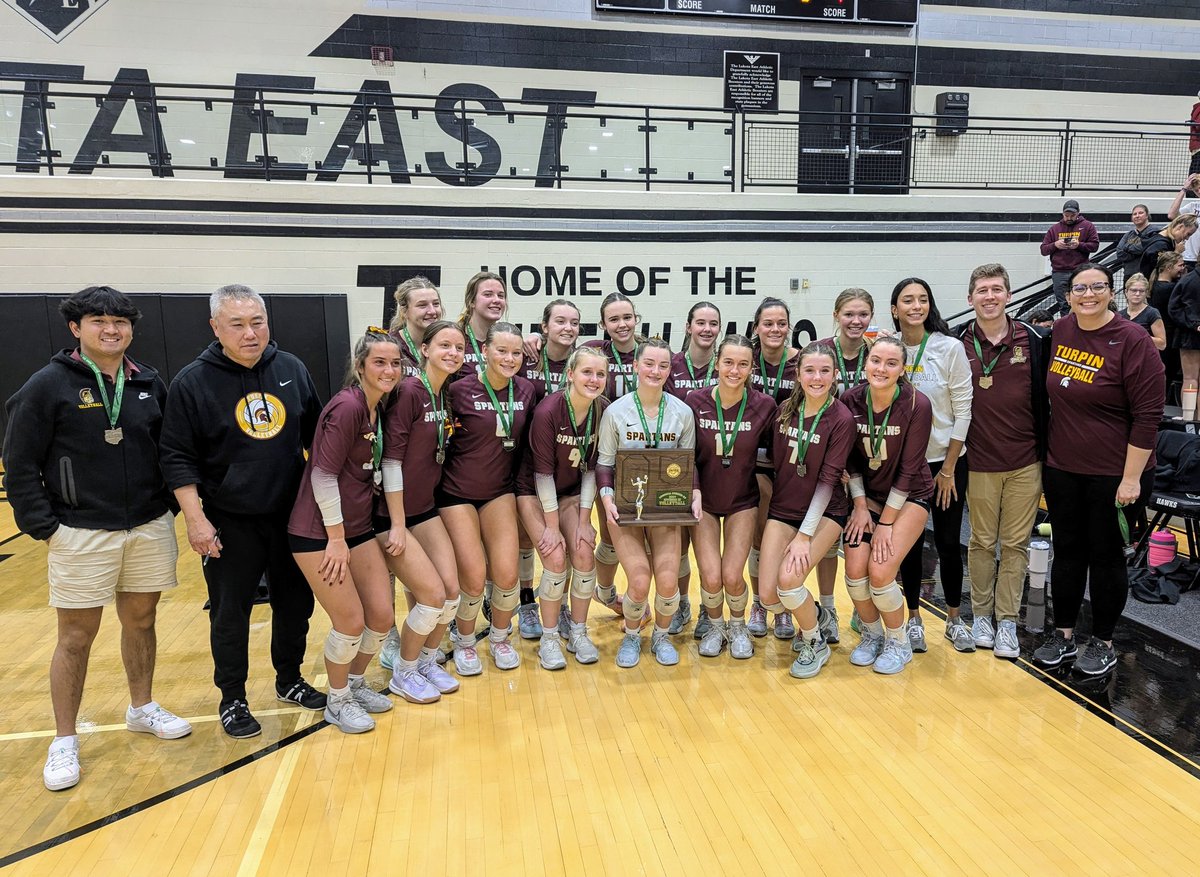Didn't end with a victory... But we took a great team to 4 Sets and battled to the end! "First Ever" Regional Runner up is never a bad thing! Great season, Spartans and THANKS Seniors for making memories. We'll miss yah. #WeAreTurpin