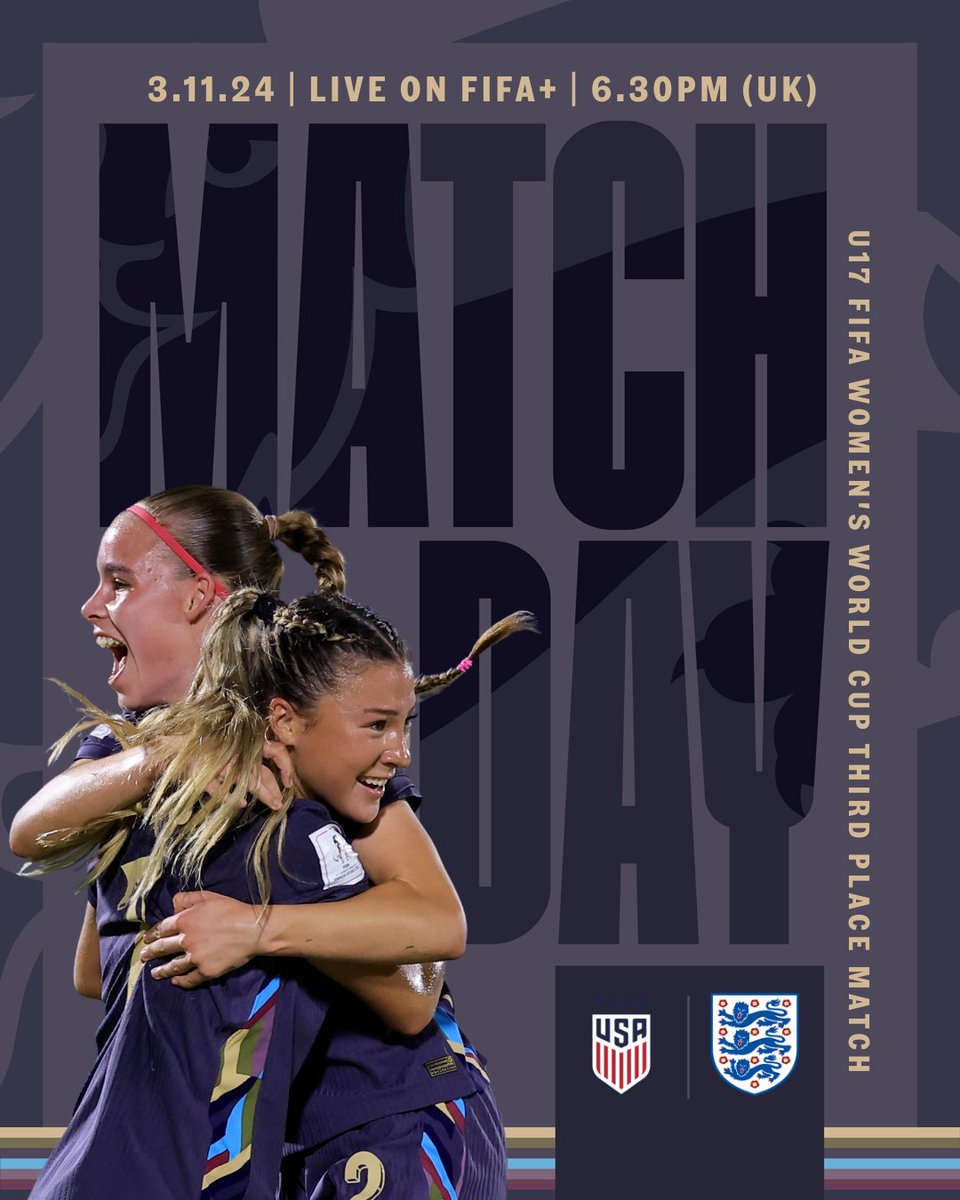 Aiming for our best-ever #U17WWC finish! 👊 🥉

Our #YoungLionesses take on the USA for bronze - and it's live from 6.30pm! 

📺 Watch on FIFA+ eng.football/xo1su2