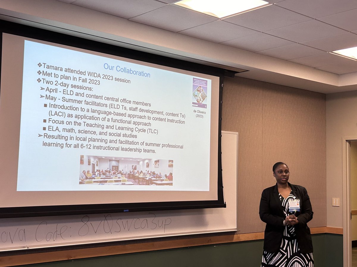 <a href="/MCPSDELME/">MCPS DELME</a> This is how we Saturday! We presented <a href="/mdtesol/">MDTESOL</a> conference on <a href="/WIDA_UW/">WIDA™</a> Big Idea of Functional Approach to language development and how we are moving from theory to application in our county. —with Dr. de Oliveira &amp; <a href="/MichelleHunsbe1/">Michelle Hunsberger</a>