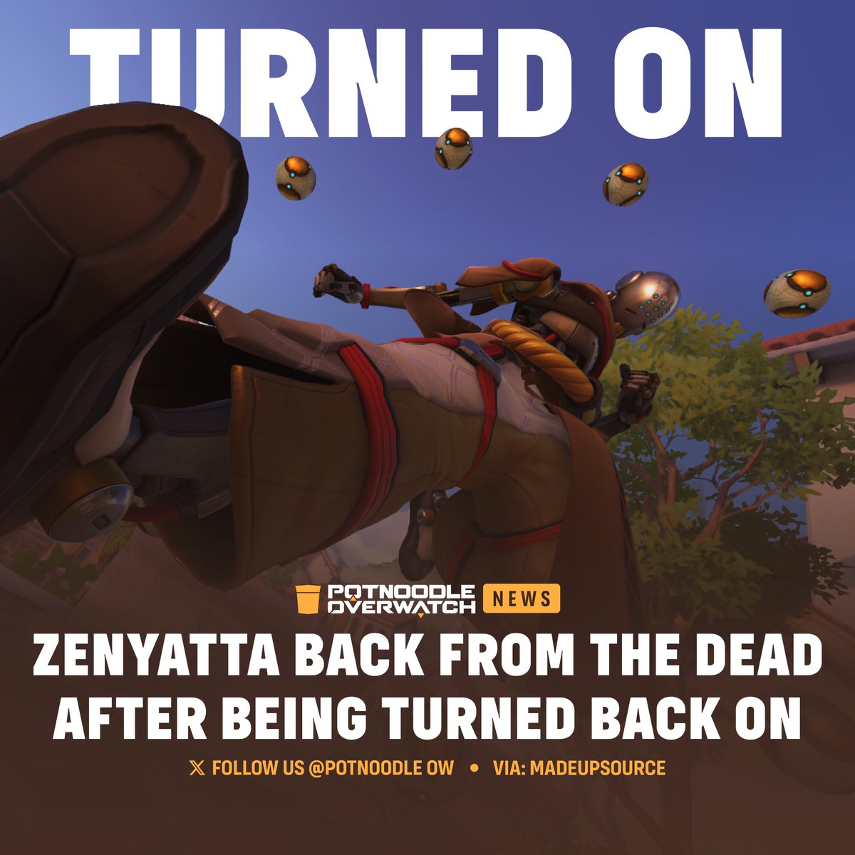 PotNoodleOW's tweet photo. Zenyatta Is BACK From The Dead After Being Turned Back On! 🥳🔛 https://t.co/Ddlf3tkydn