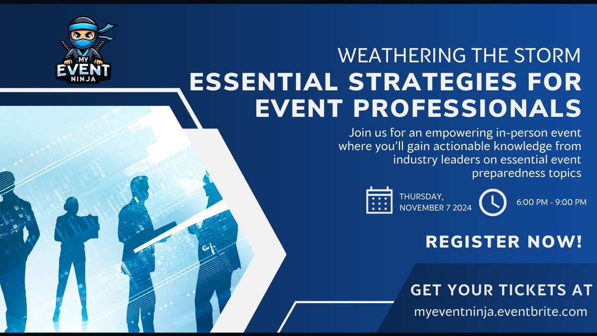 ⏰ Event pros, are you protected from the unexpected? Join us on Nov 7th at Courtyard by Marriott Clearwater Beach! Learn crucial contract tips from an attorney, insurance insights, and network with other pros. Don’t miss out—secure your spot today! 🎟️

eventbrite.com/e/weathering-t…