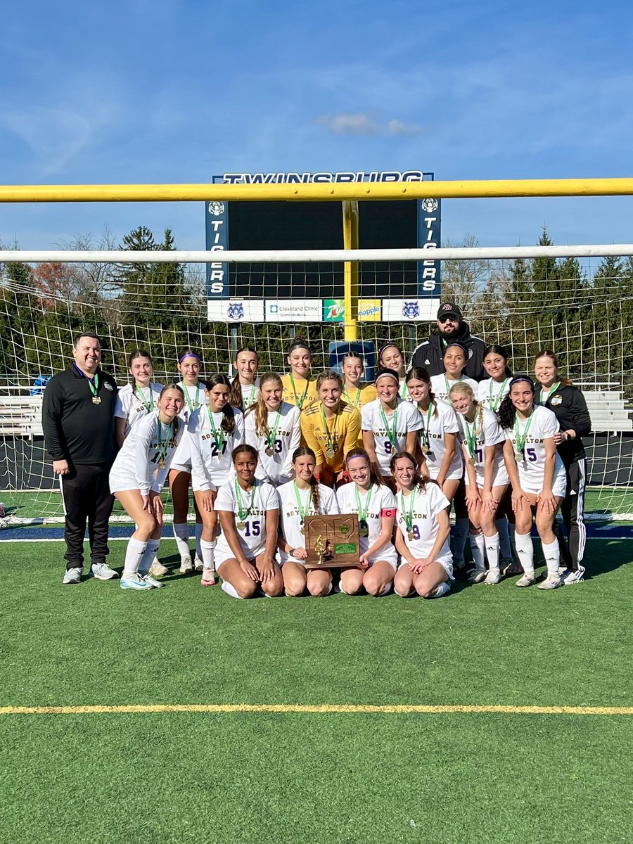 NRAthletics's tweet photo. The Division 2 Region 5 Girls Soccer CHAMPIONS!!
Our NORTH ROYALTON BEARS!!🐻 💜⚽️💛 #finalfour #columbusbound https://t.co/cmYYgYUrtd