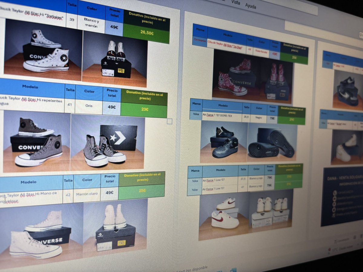 𝗗𝗔𝗡𝗔 - 𝗩𝗘𝗡𝗧𝗔 𝗕𝗘𝗡𝗘́𝗙𝗜𝗖𝗔 𝗗𝗘 𝗭𝗔𝗣𝗔𝗧𝗜𝗟𝗟𝗔𝗦

Se ha puesto en marcha una venta solidaria de zapatillas originales y completamente nuevas cuyos 𝗯𝗲𝗻𝗲𝗳𝗶𝗰𝗶𝗼𝘀 irán destinados 𝗶𝗻𝘁𝗲𝗴𝗿𝗮𝗺𝗲𝗻𝘁𝗲 𝗮 𝗹𝗮𝘀 𝘃𝗶𝗰𝘁𝗶𝗺𝗮𝘀 𝗱𝗲 𝗹𝗮 𝗗𝗔𝗡𝗔.

⬇️⬇️⬇️