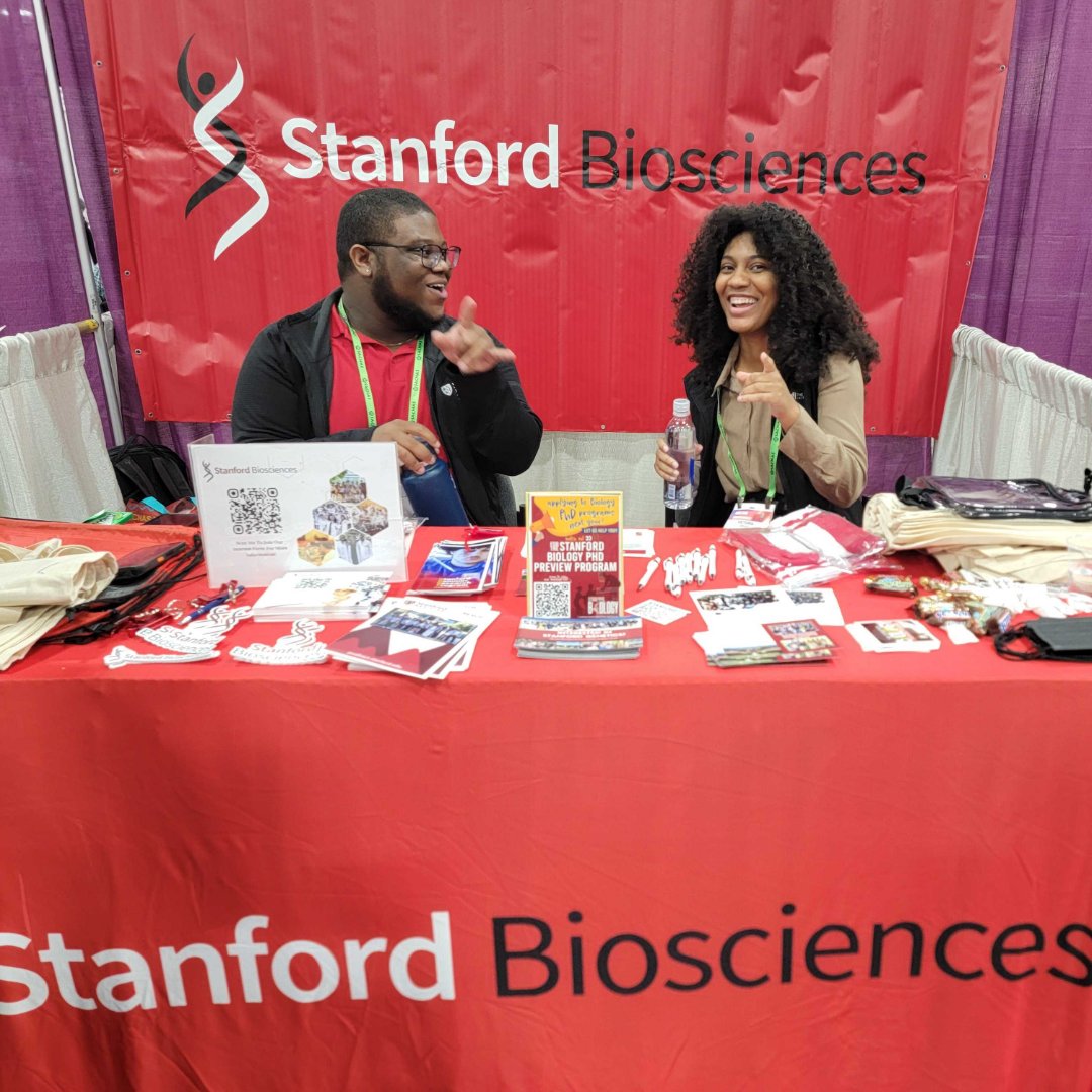 StanfordBiosci's tweet image. What a great week at #SACNAS representing #StanfordBiosciences and connecting with the #sciencecommunity. Interested in pursuing your #PhD - applications for @Stanford.Med are open until December!