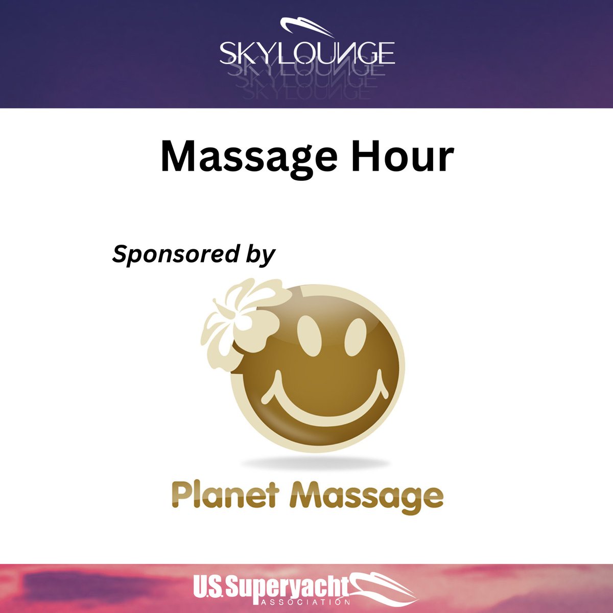 Join us for the final Happy Hour of FLIBS, starting today at 5 pm in the Sky Lounge! 🍹 Don’t miss this last chance to unwind. 

Thank you so much to Planet Massage for offering our members free massages today!