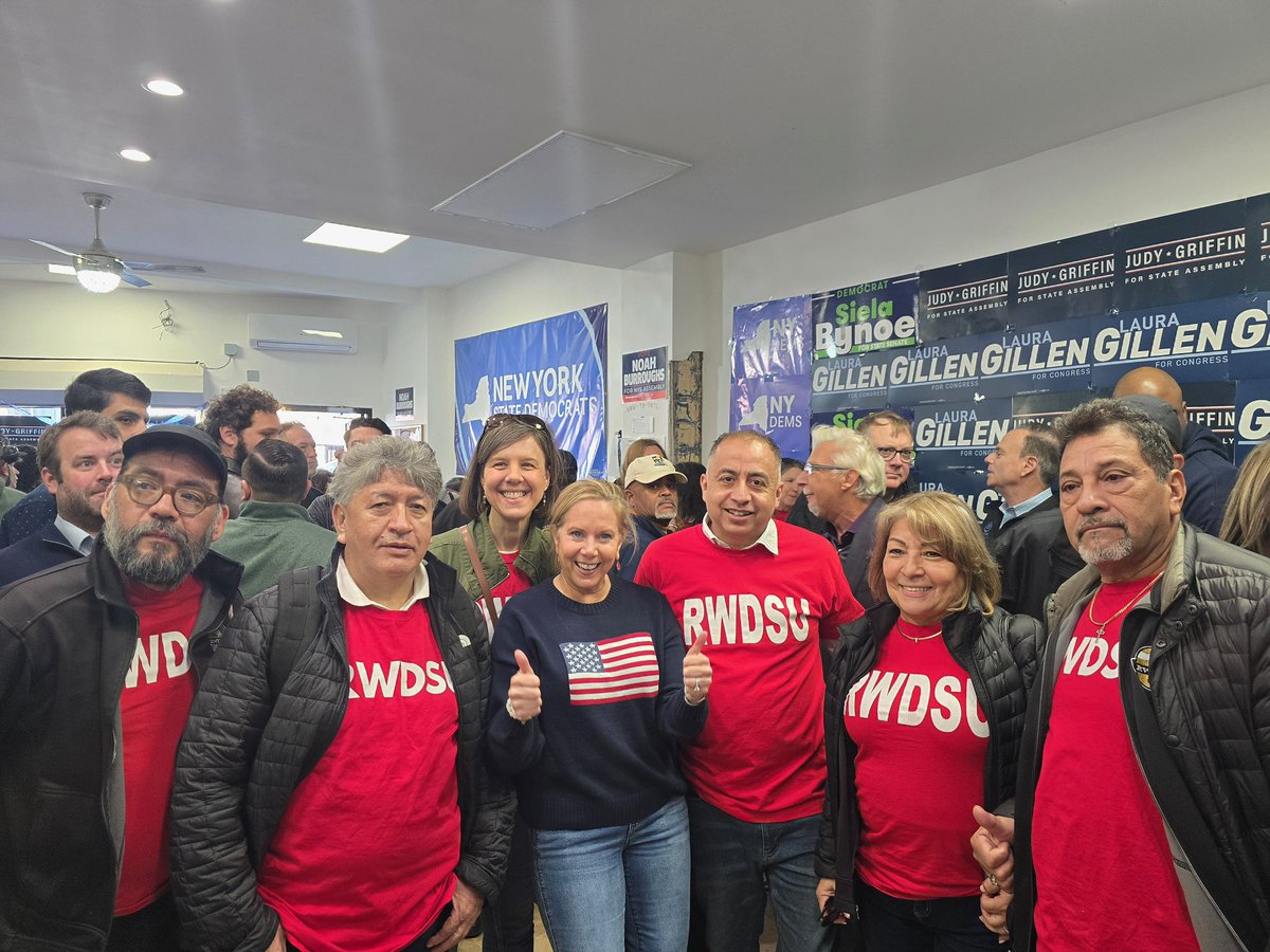 RWDSU's tweet photo. The @RWDSU crew is out in force this weekend, rallying and knocking doors in New Jersey, New York, and Michigan and reminding our communities to get out the vote for pro-union candidates! 🗳️ 

Visit https://t.co/E6X916BeZ5 to find your poll site location and hours! https://t.co/gVzKtLjQ2K