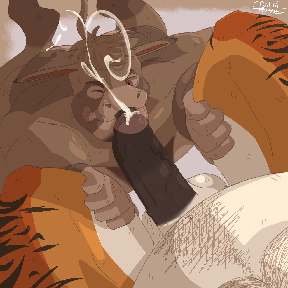 Dutchie seemed enjoying watching over Timber’s dick before he came out~ Oops! 💦💦

For <a href="/KrampusIvyy/">Dusty 🌿</a>!