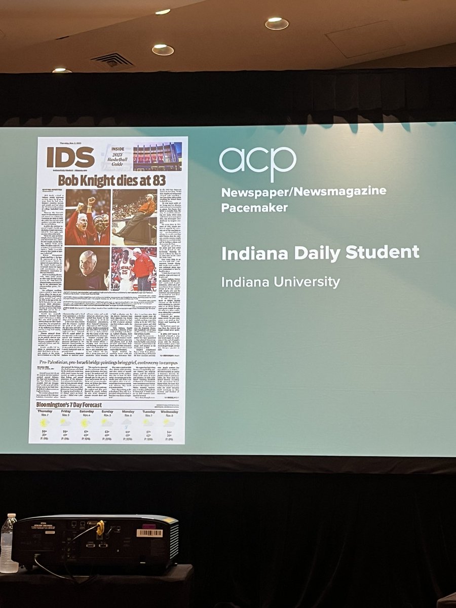 The IDS takes home TWO Pacemakers this year, including for print. 

The Pacemaker recognizes the best of student publications. Including, yes, printed newspapers. 

In case you hadn’t heard, <a href="/IUMediaSchool/">IU Media School</a>!