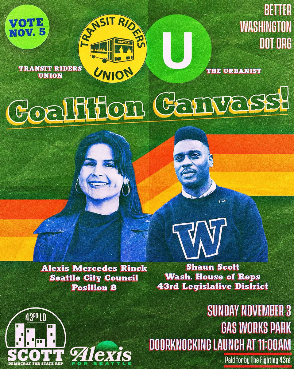 Next stop: Seattle City Hall, followed by Olympia. All aboard. 🫡🚪🏛️

<a href="/Alexis4Seattle/">Alexis Mercedes Rinck</a> <a href="/UrbanistOrg/">The Urbanist</a> <a href="/SeattleTRU/">Transit Riders Union</a>
