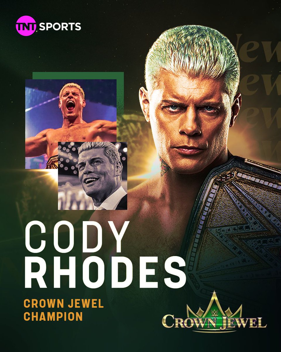Cody Rhodes is the inaugural WWE Crown Jewel Champion! 🏆

#WWECrownJewel | TNT Sports Box Office