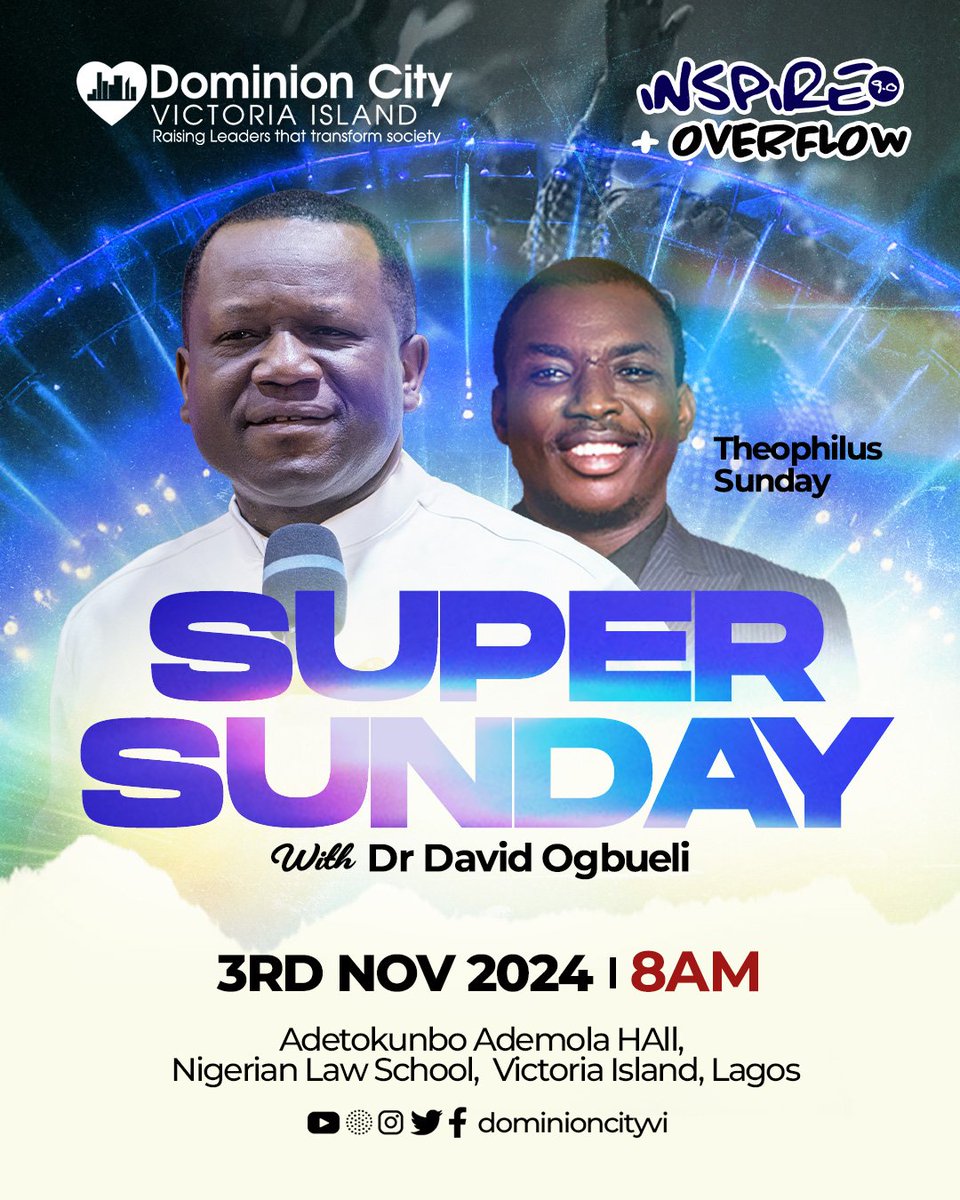 Dominioncityvi's tweet image. #Inspire9 was amazing!
Thank you to everyone who joined us for an unforgettable worship experience with incredible gospel ministers used by God to bless us.

Join the #Inspire9 Overflow #DcService tomorrow 8am with our father in the Lord for another powerful encounter with God!
