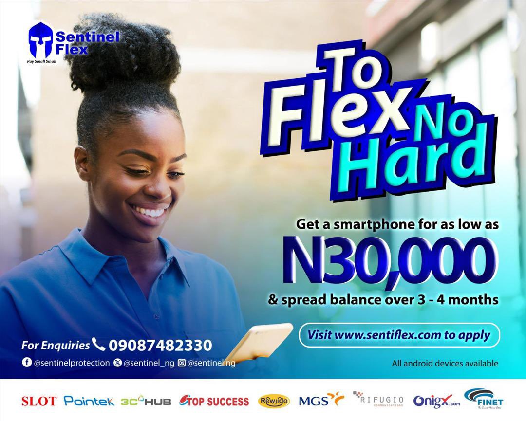 linkqueenlybabe's tweet photo. Tired of phone stress …stress no more , with #SentinelFlex all your phone stress is over with just #30000 upfront you can own a new phone and spread payment between 3-4 month … dm us for peace of mind.  Remember #ToFlexNoHard https://t.co/OpJIAmhKH4