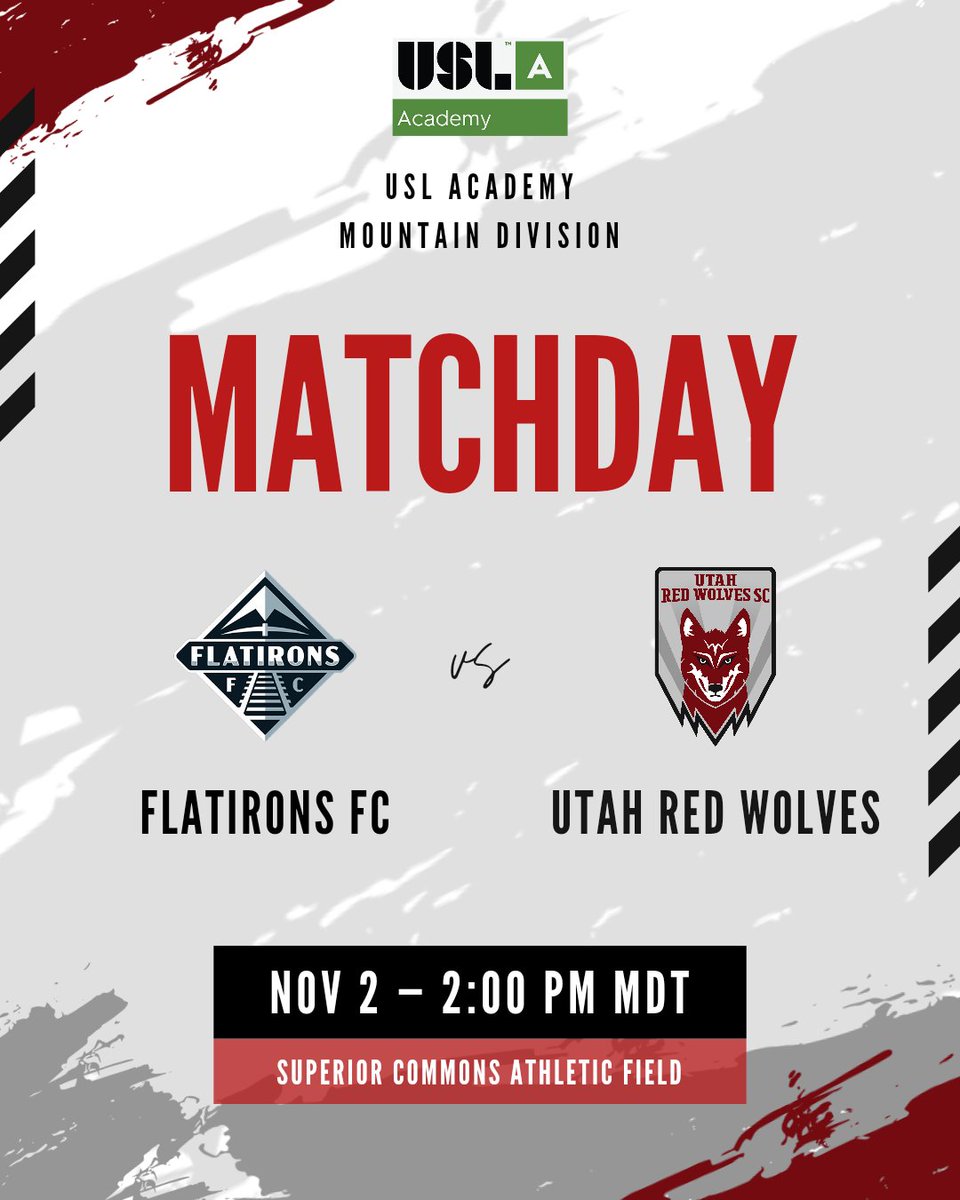 UTRedWolvesSC's tweet image. USL Academy League match today in CO.

Up The Wolves 🐺 ⚽️

#RedWolves #PathToPro #Academy #USLA #DaleRedWolves #DefendTheDen #uslacademy #uslacademyleague #everygamecounts