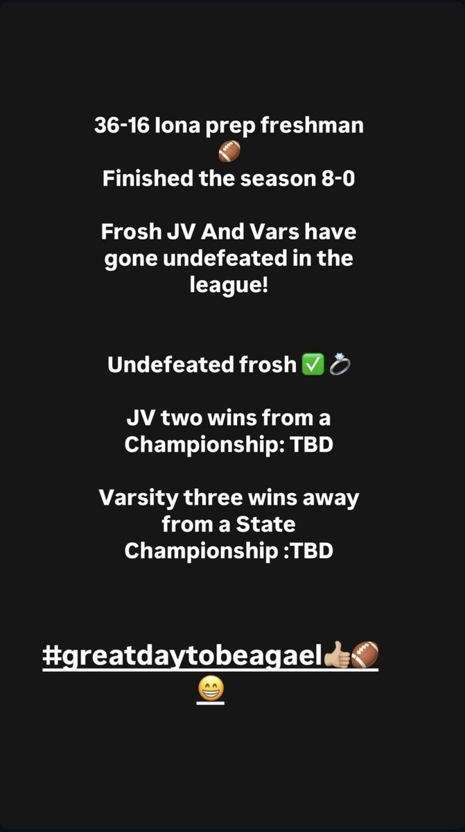 Coach Fari (@jstew717) on Twitter photo Congratulations to the <a href="/ionafootball/">Iona Prep Football</a> Frosh team finishing undefeated. #greatdaytobeagael🏈💪🏾 #reptheprep Congratulations to the <a href="/ionafootball/">Iona Prep Football</a> Frosh team finishing undefeated. #greatdaytobeagael🏈💪🏾 #reptheprep