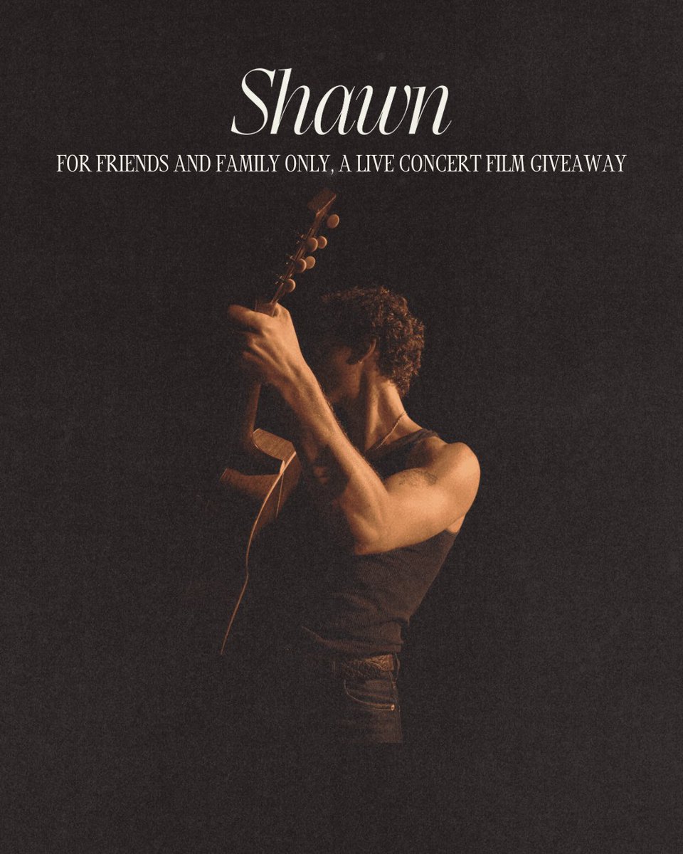 This one is for our friends and family. In honor of the one-night-only global screening of Shawn Mendes: For Friends and Family Only (A Live Concert Film) on 11.14, select your country of residence to enter for a chance to win tickets and other prizes. ♥️ link.fans/shawn-mendes-s…