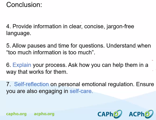 shirleyyeung's tweet photo. Bright and early in BC, thanks Kyla Bailey and Sara Beattie for a great summary on navigating difficult conversations with #cancer patients for @CAPhO_ACPhO #OFD24 Always a great reminder given the complexities of cancer care! And don't forget #selfcare! https://t.co/vDiFaADKpZ