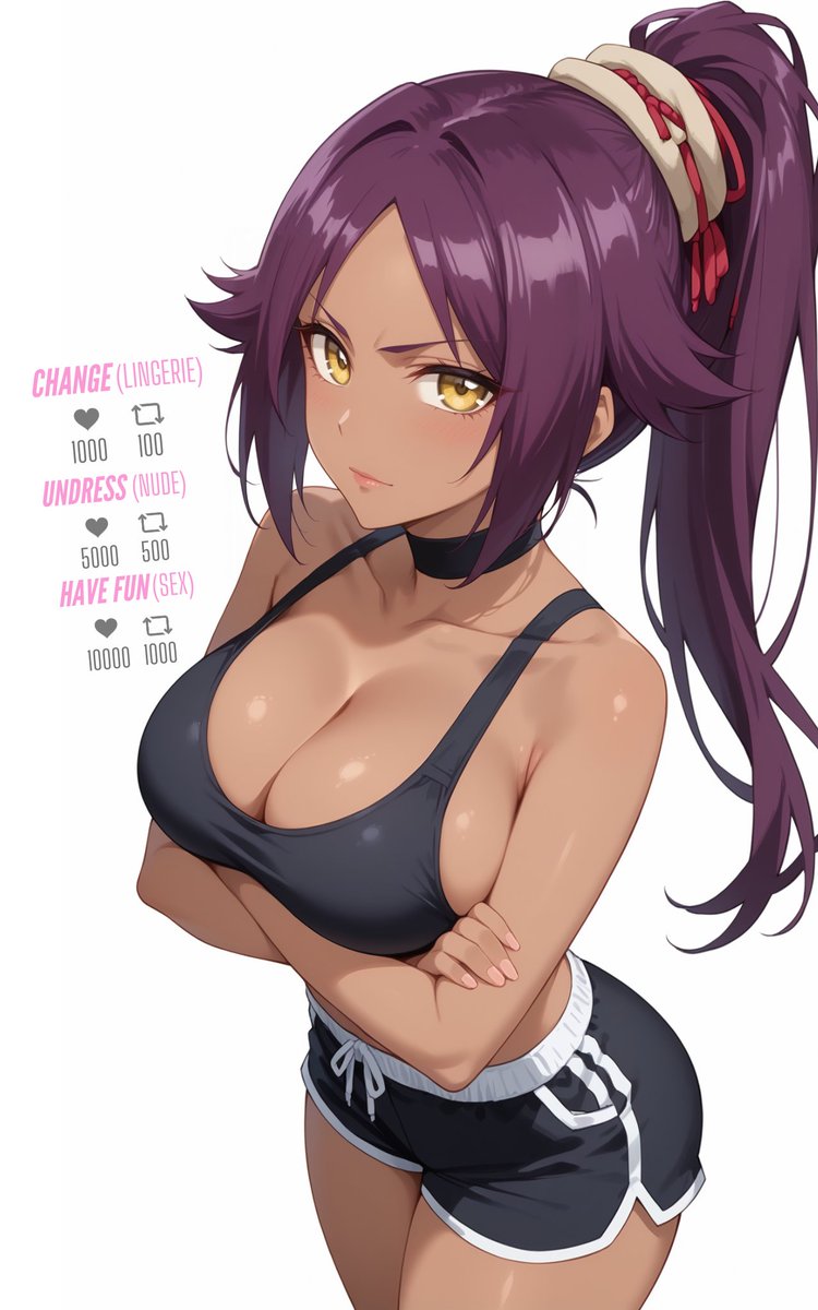 WaifuInvoker's tweet photo. Yoruichi | Un🅳ressing Challenge! https://t.co/bghYKCLdJy