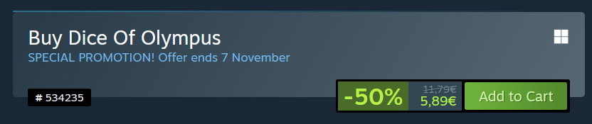 Until 7th of November, you can grab our game for less then 6€ !

store.steampowered.com/app/1515580/Di…