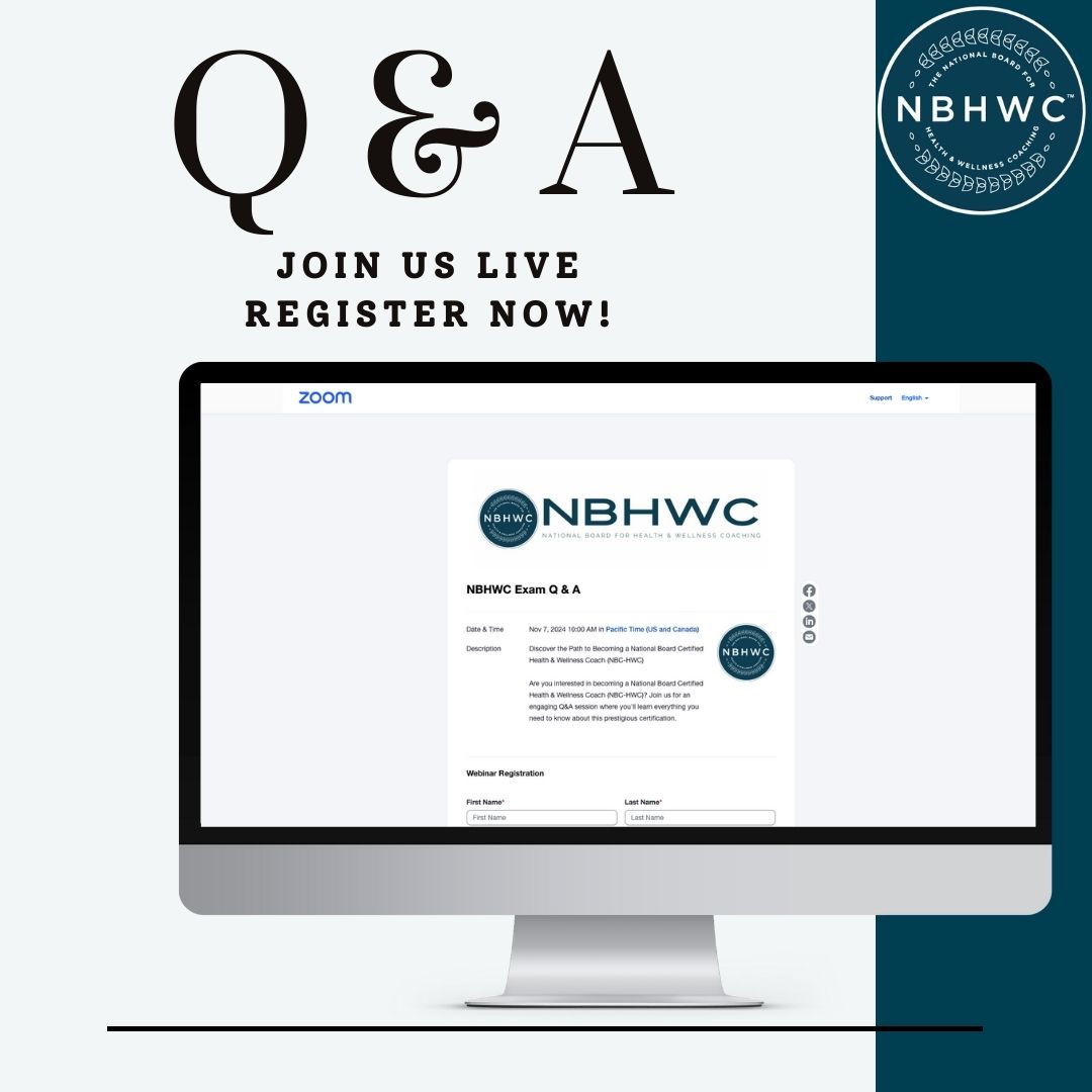 Got questions about the NBC-HWC exam? Join us for a live Q&amp;A session on Nov 7th! Register now to get insights, tips, and answers from our experts. Don’t miss out! [🔗 Register here: us02web.zoom.us/webinar/regist…] #NBCHWC #ExamPrep #HealthCoaching